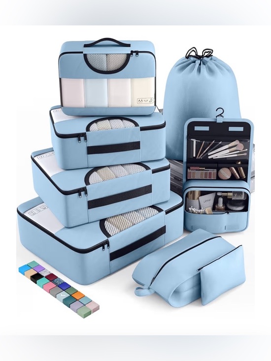 Handbags - 8 Set Packing Cubes for Travel Essentials - Blue